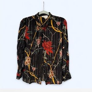 ba&sh Black Floral Blouse